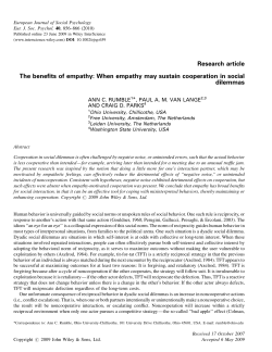 The benefits of empathy: When empathy may sustain cooperation in