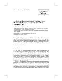 An existence theorem for a nonlocal invariant manifold near a