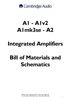 A1 - A1v2 A1mk3se - A2 Integrated Amplifiers Bill of Materials and