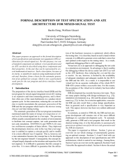 38.1 Formal Description of Test Specification and ATE