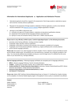 Leaflet for International Applicants