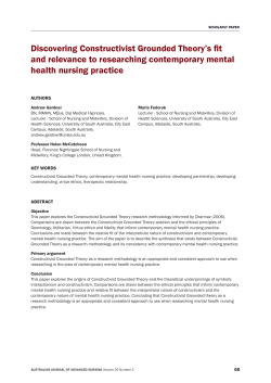 Discovering Constructivist Grounded Theory`s fit and relevance to