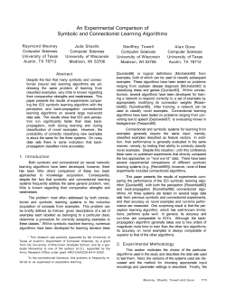 An Experimental Comparison of Symbolic and Connectionist