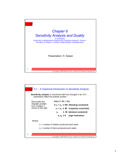 Chapter 6 Sensitivity Analysis and Duality