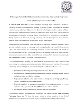 IIT Ropar granted with Rs. 500 lac to contribute towards the &ldquo;Start