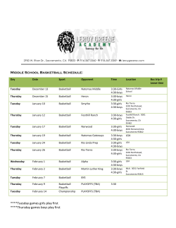 Middle School Basketball Schedule