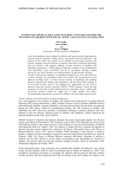 elementary physical education teachers&acute; attitudes towards the