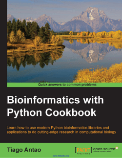 Bioinformatics with Python Cookbook About Packt