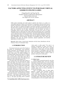 Factors Affecting Intent to Purchase Virtual Goods in Online Games