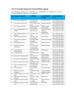 List of Currently Registered Customs/Ships Agents