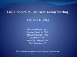 Procurement Card FAQ`s, Known Issues, Updates