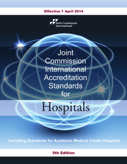JCI Accreditation Standards for Hospitals, 5th Edition