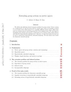 Extending group actions on metric spaces