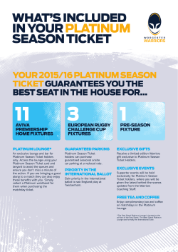 what`s included in your platinum season ticket