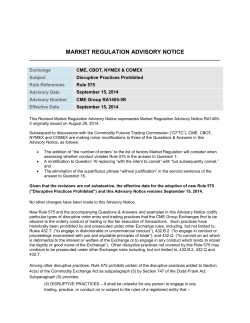 Market Regulation Advisory Notice RA-14-05R
