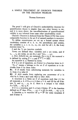 A SIMPLE TREATMENT OF CHURCH`S THEOREM ON THE