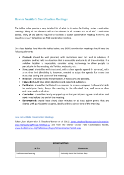 How to Facilitate Coordination Meetings