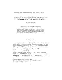 EXISTENCE AND UNIQUENESS OF SOLUTIONS FOR A PERIODIC
