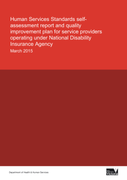 Human Services Standards self-assessment report and quality