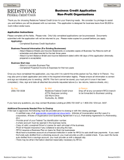 Non-Profit Organizations Business Credit Application