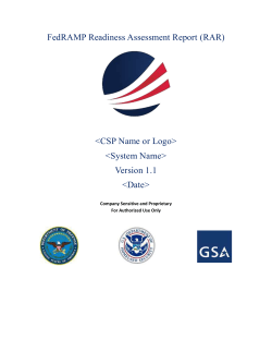 FedRAMP Readiness Assessment Report (RAR)