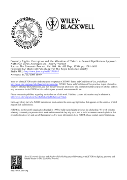 PROPERTY RIGHTS, CORRUPTION AND THE ALLOCATION OF