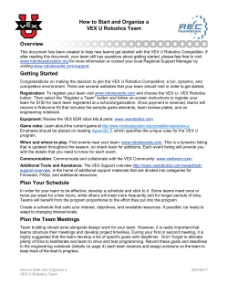 How to Start and Organize a VEX U Team