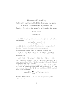 Matematick&eacute; struktury tutorial 4 on March 13, 2017: finishing the
