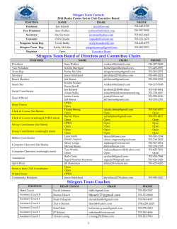 Stingers Handbook Contact Sheet