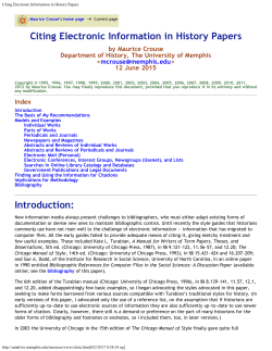 Maurice Crouce. Citing Electronic Information in History Papers
