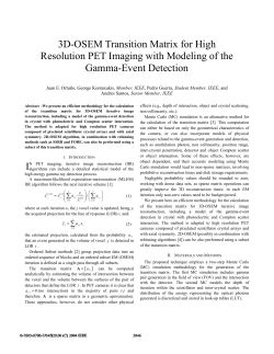 3D-OSEM Transition Matrix for High Resolution PET - DIE