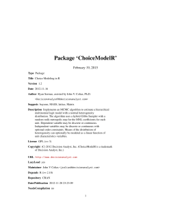 Package `ChoiceModelR`