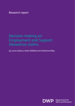 Decision making on Employment and Support Allowance