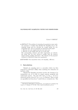 RANDOM SET SAMPLING WITH NON RESPONSES