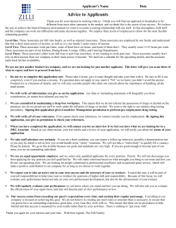 Advice to Applicants - Coast