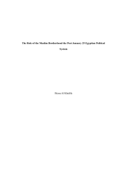 The Role of the Muslim Brotherhood the Post January 25 Egyptian