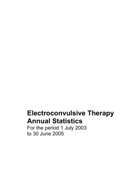 Electroconvulsive Therapy Annual Statistics For the period 1 July