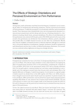 The Effects of Strategic Orientations and Perceived Environment on