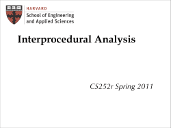 Interprocedural Analysis