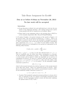 Take Home Assignment for Eco460