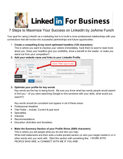 7 Steps to Maximize Your Success on LinkedIn by JoAnne Funch