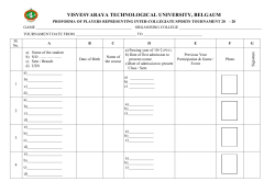 Visvesvaraya Technological University, Belgaum Proforma of