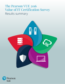 The Pearson VUE 2016 Value of IT Certification Survey