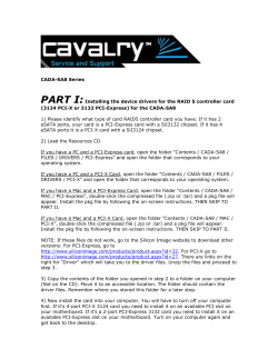 CADA-SA8 Series PART I: Installing the device drivers for the RAID