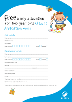Application form Free Early Education for Two year olds (FEET)