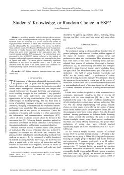 Students&acute; Knowledge, or Random Choice in ESP?