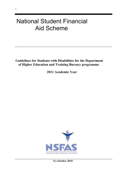 NSFAS-Disabled Guidelines 2011 and medical forms