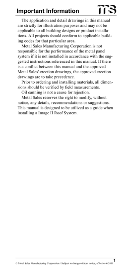 Installation Guide - Metal Sales Manufacturing Corporation