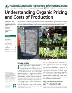 Understanding Organic Pricing and Costs of Production