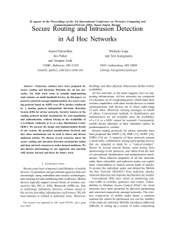 Secure Routing and Intrusion Detection in Ad Hoc Networks
